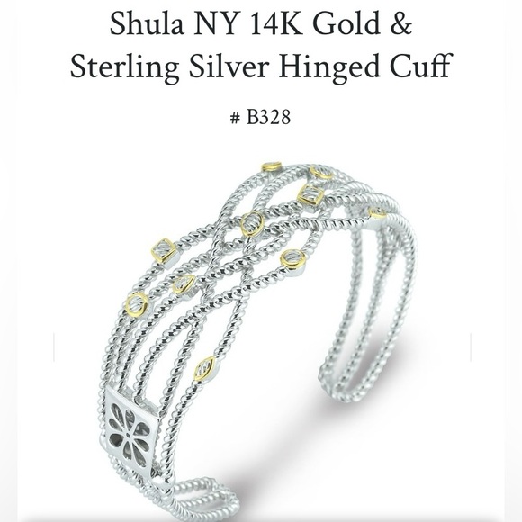 SHULA NY Sterling Silver & 14K Gold Cuff Bracelet - Picture 6 of 7